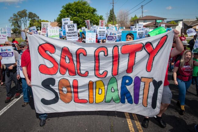 Solidarity Banner Strike Marching 2022